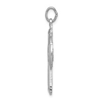 Sterling Silver Platinum-plated Satin Cross Pendant view 2