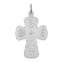 Sterling Silver Platinum-plated Satin Cross Pendant view 4