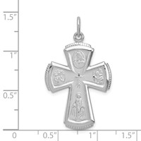 Sterling Silver Platinum-plated Satin Cross Pendant view 3
