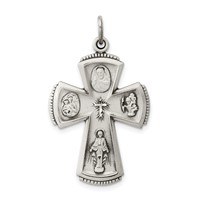 Sterling Silver Antiqued Cross Pendant view 1