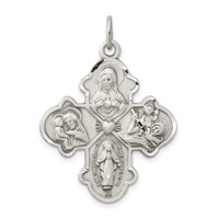 Sterling Silver Antiqued 4-way Medal view 1