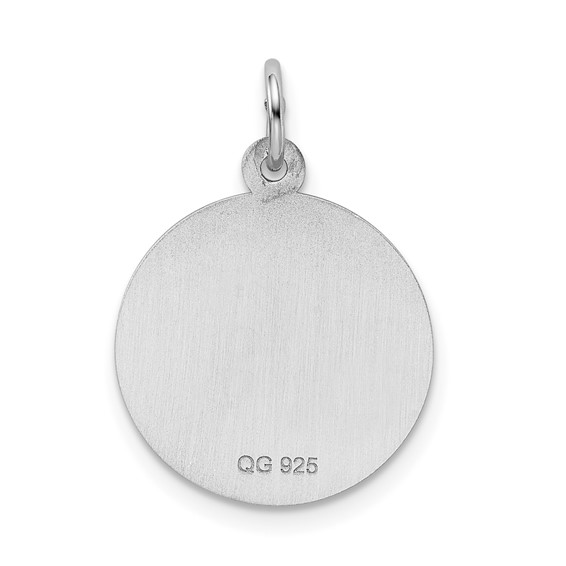 Sterling Silver Rhodium-plated Happy Birthday Disc Charm