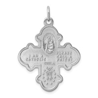 Sterling Silver Platinum-plated Satin 4-way Medal view 4