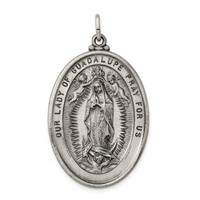 Sterling Silver Antiqued Our Lady of Guadalupe Medal view 1