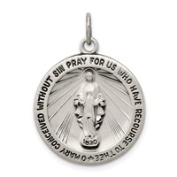 Sterling Silver Antiqued Miraculous Medal view 1