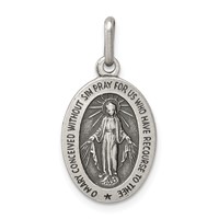 Sterling Silver Antiqued Miraculous Medal view 1