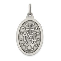 Sterling Silver Antiqued Miraculous Medal view 3