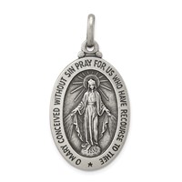 Sterling Silver Antiqued Miraculous Medal view 1