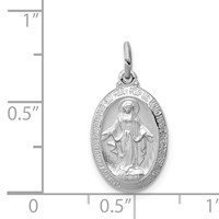 Sterling Silver Platinum-plated Miraculous Medal view 3