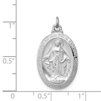 Sterling Silver Platinum-plated Miraculous Medal view 3