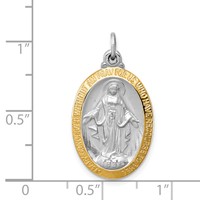 Sterling Silver Platinum-plated Miraculous Medal view 3