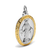 Sterling Silver Platinum-plated Miraculous Medal view 5