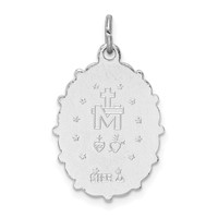 Sterling Silver Platinum-plated Miraculous Medal view 3