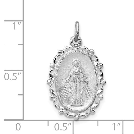 Sterling Silver Platinum-plated Miraculous Medal
