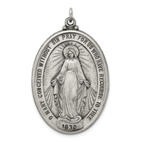 Sterling Silver Antiqued Miraculous Medal view 1