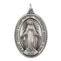 Sterling Silver Antiqued Miraculous Medal view 1