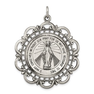 Sterling Silver Antiqued Miraculous Medal