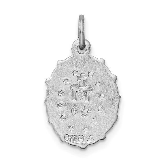 Sterling Silver Platinum-plated Miraculous Medal