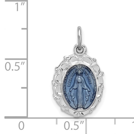 Sterling Silver Platinum-plated Miraculous Medal