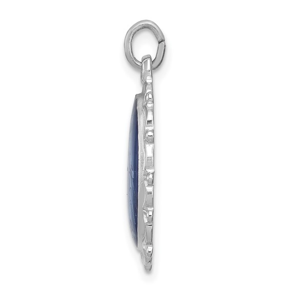 Sterling Silver Platinum-plated Miraculous Medal