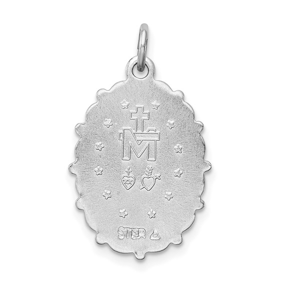Sterling Silver Platinum-plated Miraculous Medal