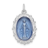 Sterling Silver Platinum-plated Miraculous Medal view 1