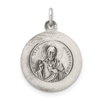 Sterling Silver Antiqued Queen of the Holy Scapular Medal view 3