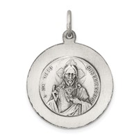 Sterling Silver Antiqued Queen of the Holy Scapular Medal view 4