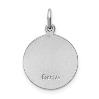 Sterling Silver Platinum-plated Blue Epoxy St. Christopher Medal view 3