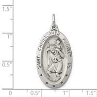 Sterling Silver Antiqued St. Christopher Medal view 3