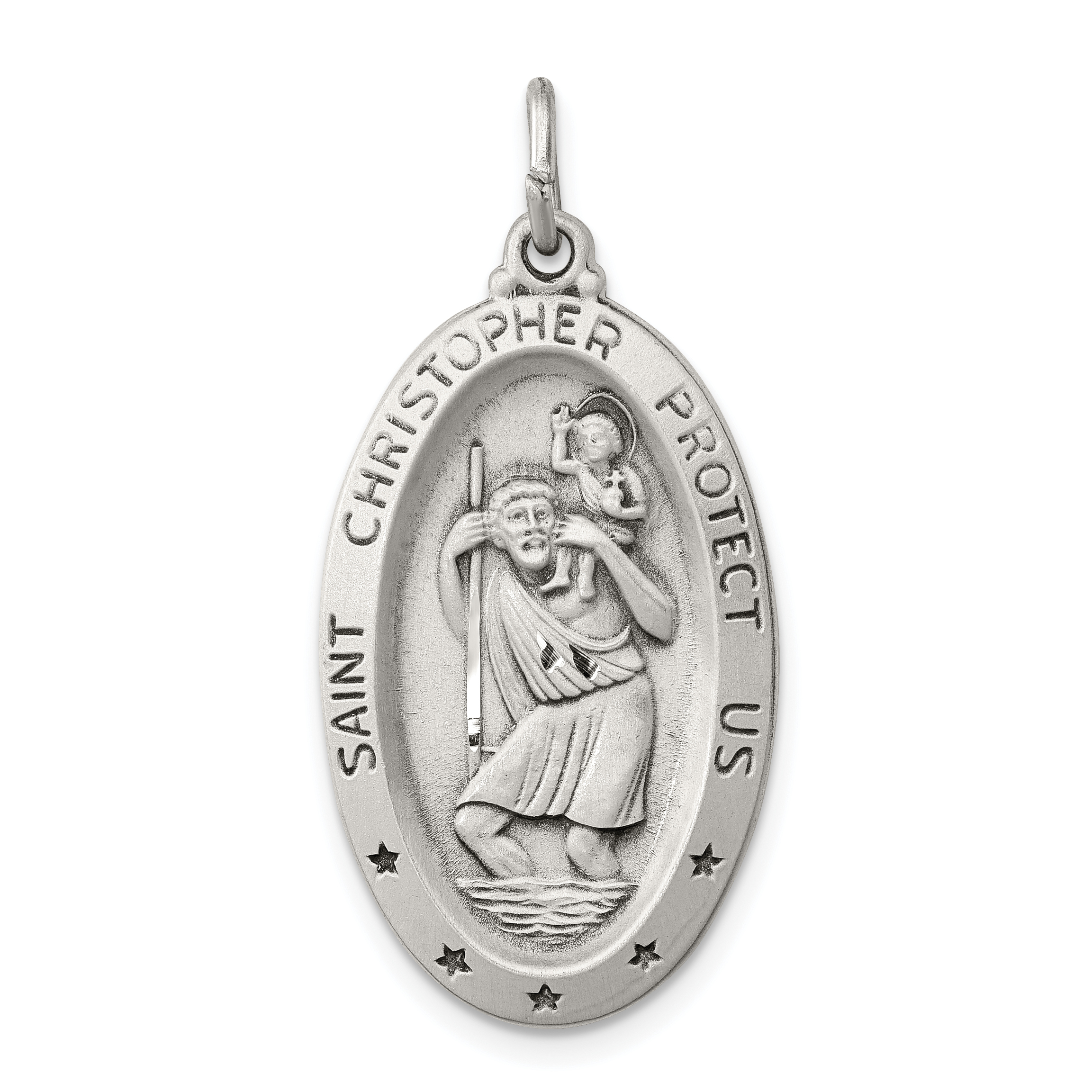 Sterling Silver Saint Christopher Medal Solid 20 mm 31 mm Themed Pendants /& Charms Jewelry