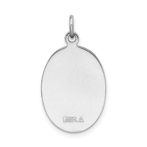 Sterling Silver Platinum-plated St. Christopher Medal