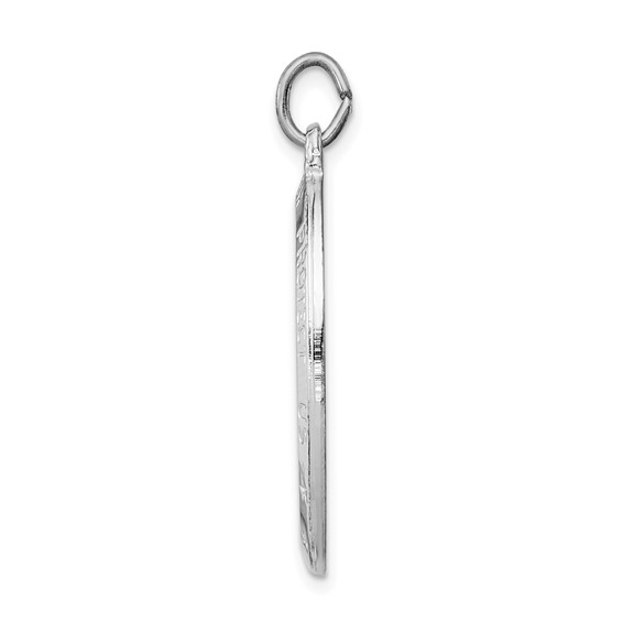 Sterling Silver Platinum-plated St. Christopher Medal