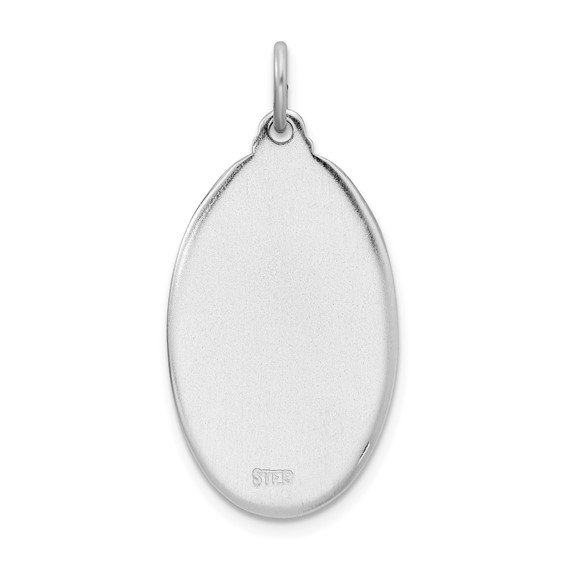 Sterling Silver Platinum-plated St. Christopher Medal