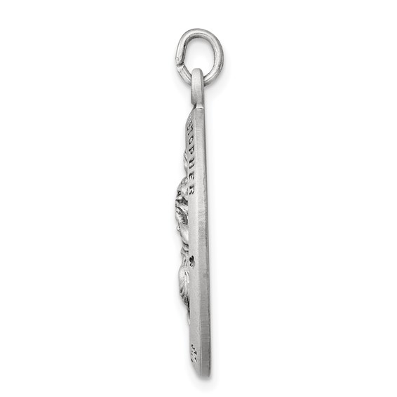 Sterling Silver Antiqued St. Christopher Medal