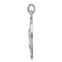 Sterling Silver Platinum-plated St. Christopher Medal view 2