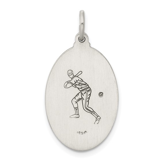 Sterling Silver Antiqued St. Christopher Baseball Medal