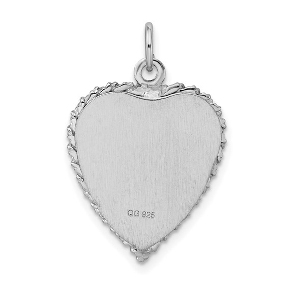 Sterling Silver Rhodium-plated Sweet Sixteen Disc Charm