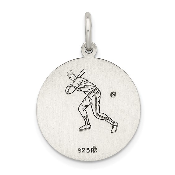Sterling Silver Antiqued St. Christopher Baseball Medal