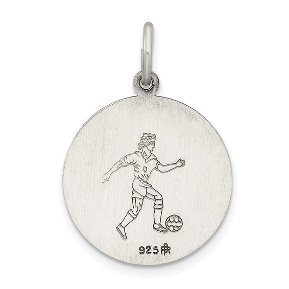 Sterling Silver Antiqued St. Christopher Soccer Medal