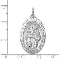 Sterling Silver Platinum-plated St. Anthony Medal view 4