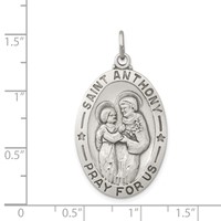 Sterling Silver Antiqued Saint Anthony Medal view 3