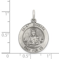 Sterling Silver Antiqued St. Barbara Medal view 3