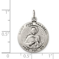 Sterling Silver Antiqued Saint Jude Thaddeus Medal view 3