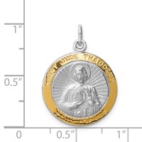Sterling Silver Platinum-plated Saint Jude Thaddeus Medal view 3
