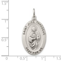 Sterling Silver Antiqued Saint Jude Thaddeus Medal view 3