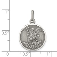 Sterling Silver Antiqued Saint Michael Medal view 3