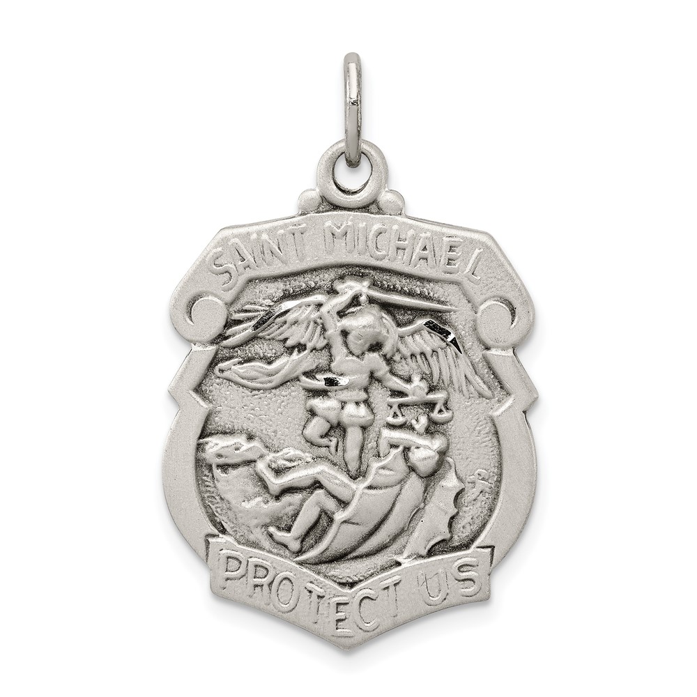 Sterling Silver Antiqued D C St. Michael Badge Medal