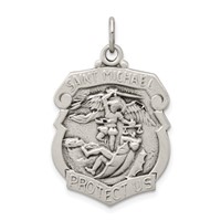 Sterling Silver Antiqued D C St. Michael Badge Medal view 1