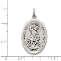 Sterling Silver Antiqued Reversible St. Michael Medal view 5